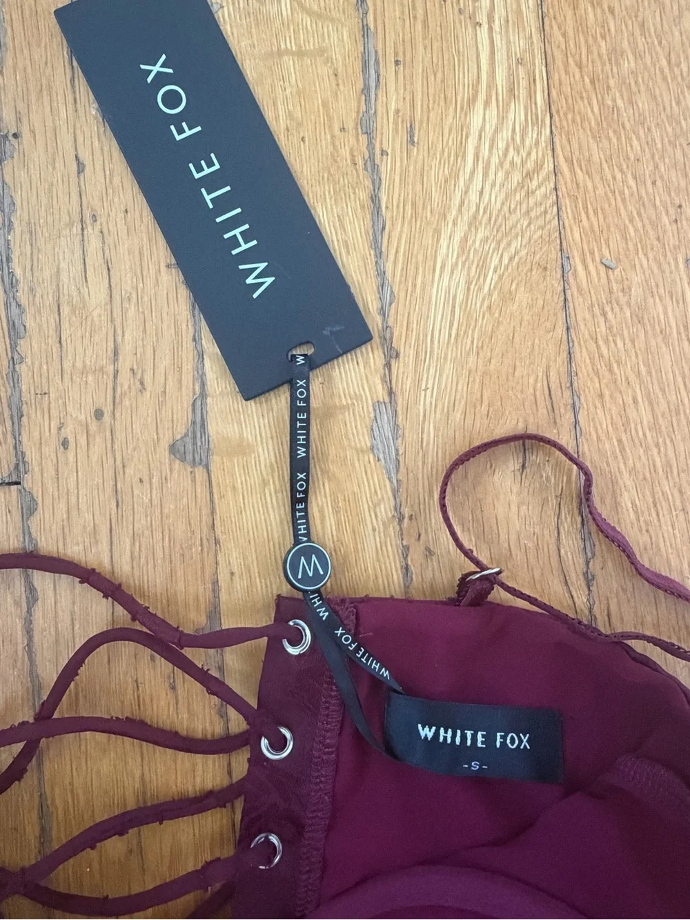 Women’s Burgundy Bustier Crop Top - White Fox - Picture 4 of 6